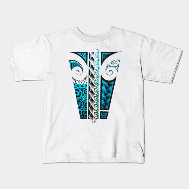 Polynesian tattoo art pixels Kids T-Shirt by Havai'iART&WOOD